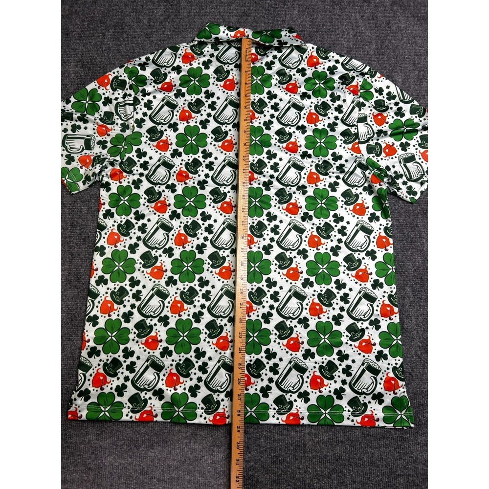 Yatta Golf Mens Large Leprechaun Luck Polo Shirt St Patricks Day‎ Green Clover - Picture 10 of 10